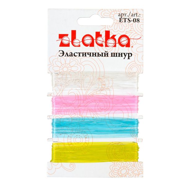 Шнур эластичный ⌀0.8 мм, 20 шт (5х4 шт), №03 ассорти, Zlatka ETS-08