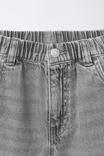 ZARA ДЖИНСОВЫЕ ШОРТЫ BAGGY, СЕРЫЙ