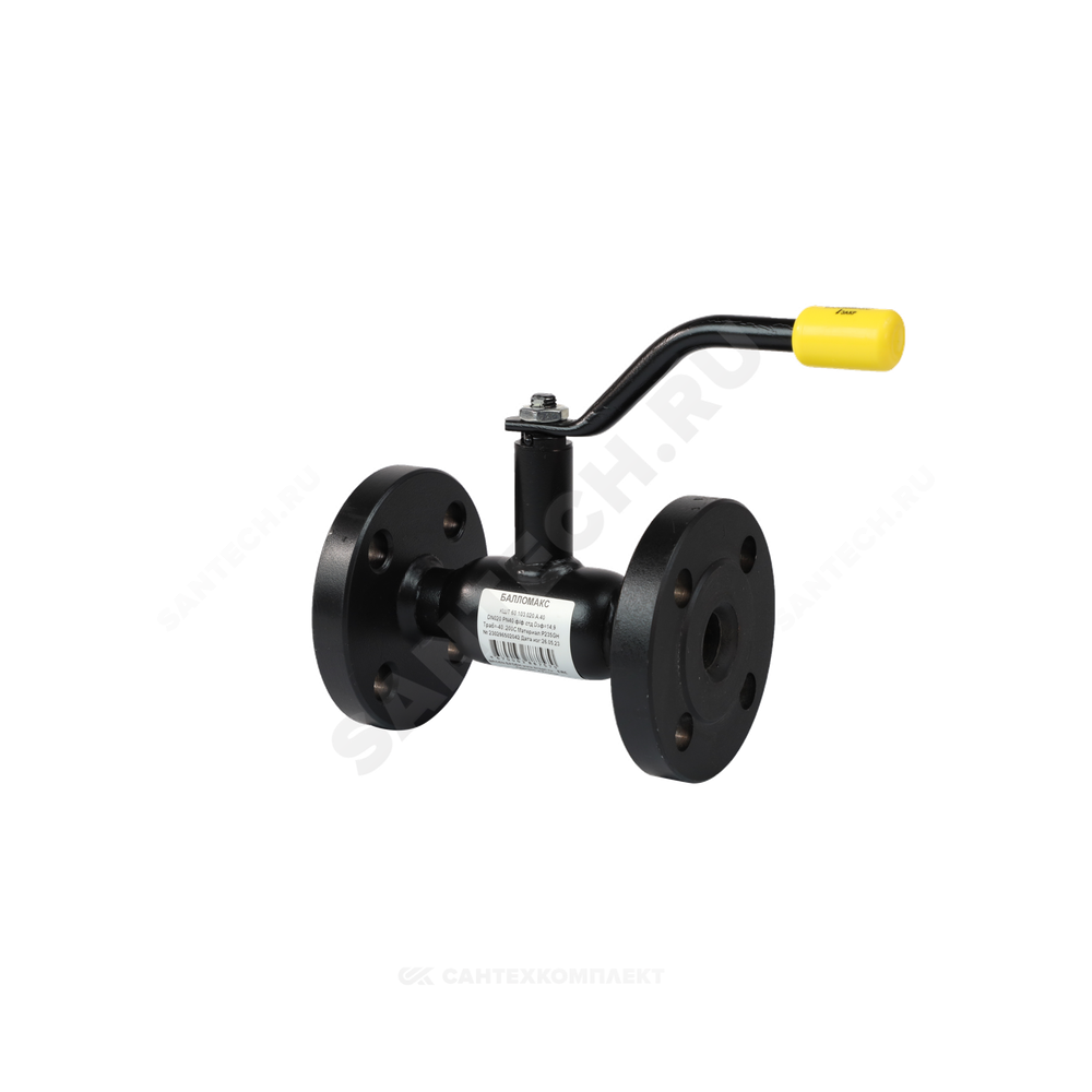 Кран шаровой сталь 09Г2С Ballomax КШТ 60.103 Ду 40 Ру40 фл L=200мм BROEN КШТ 60.103.040.А.40