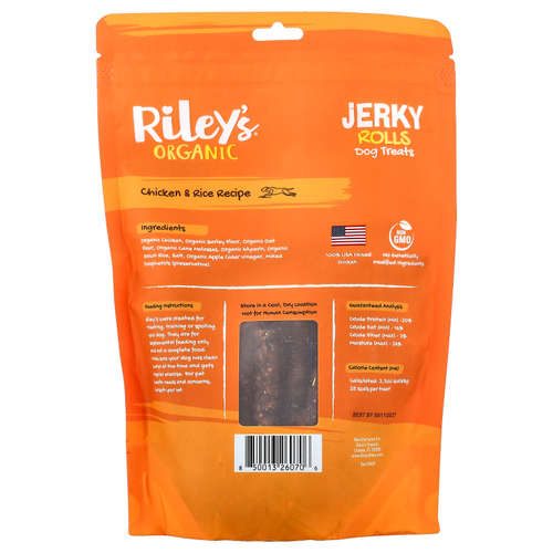 Riley’s Pets, Jerky Rolls, лакомство для собак, курица и рис, 283 г (10 унций)