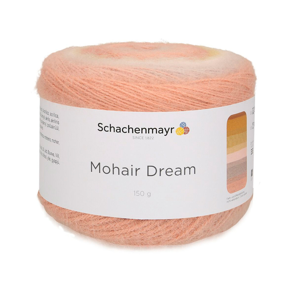 Пряжа "Mohair Dream" 00081 Бежевый/желтый/коричневый/розовый/серый