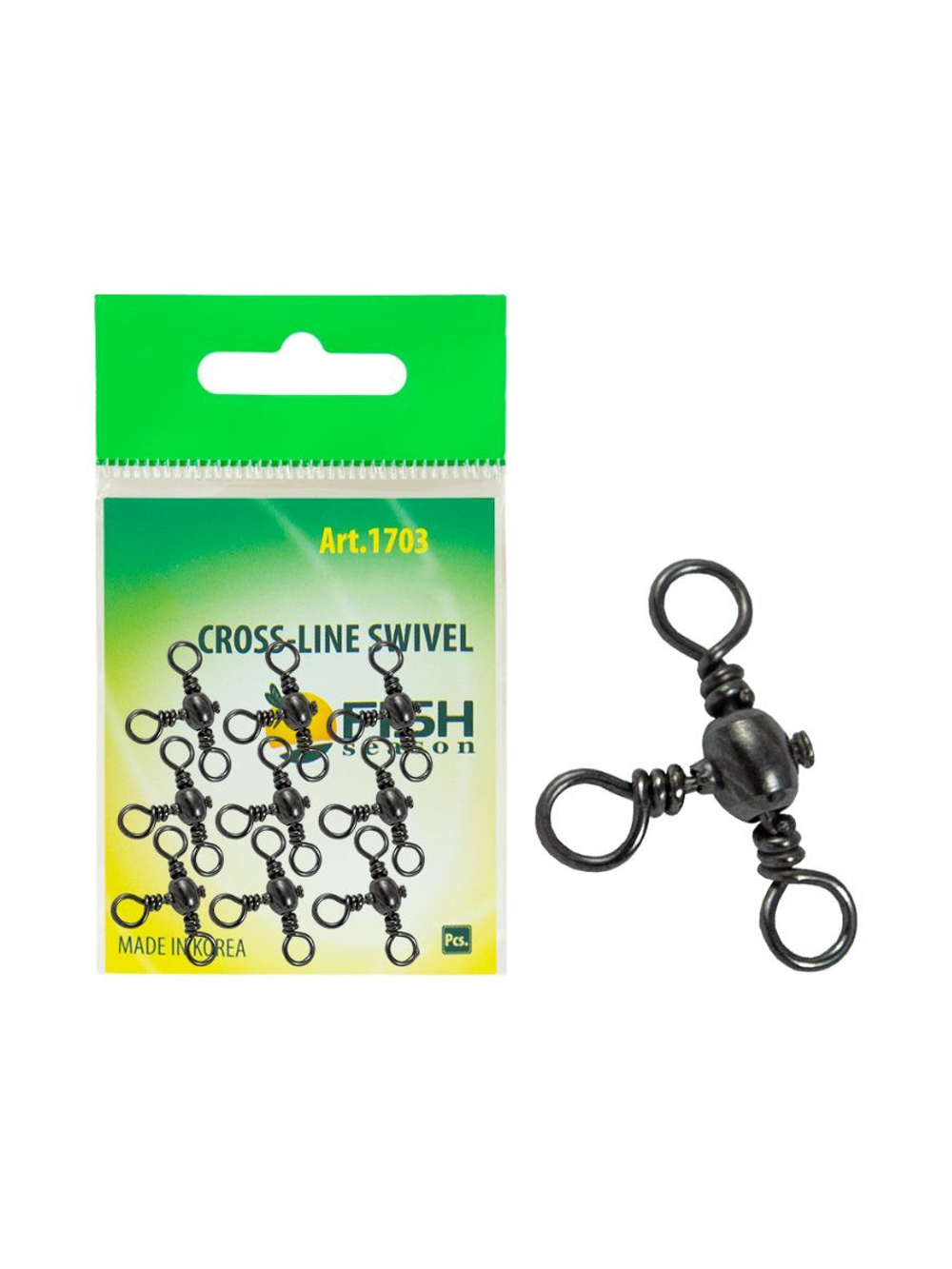 Вертлюжок рыболовный бочонок на три направления CROSS LINE SWIVEL 1703 №10