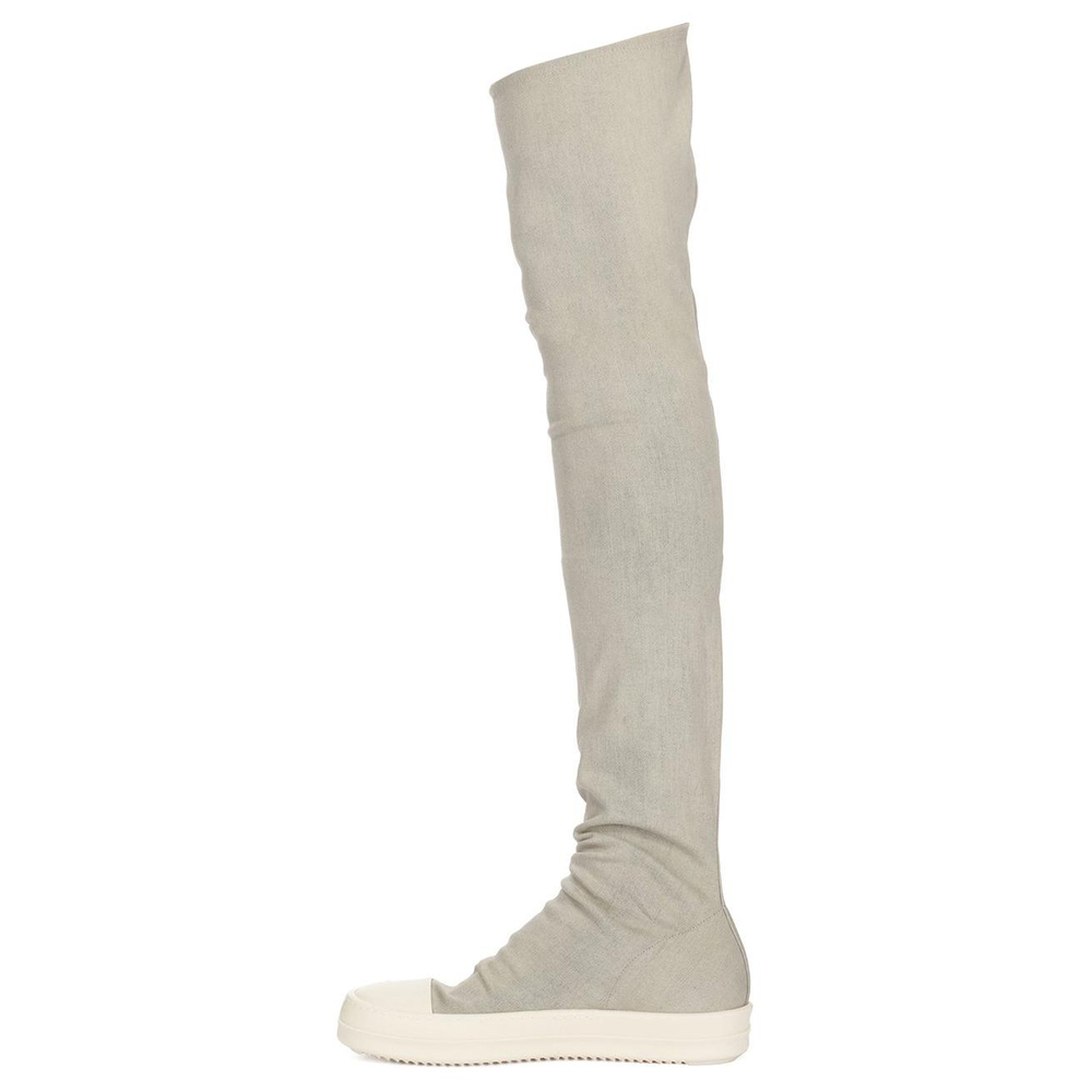 Rick Owens DRKSHDW Denim Over the knee Boots Women"s Gray