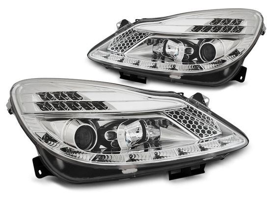 Передние фары Daylight для Opel Corsa D (06-11) Chrome