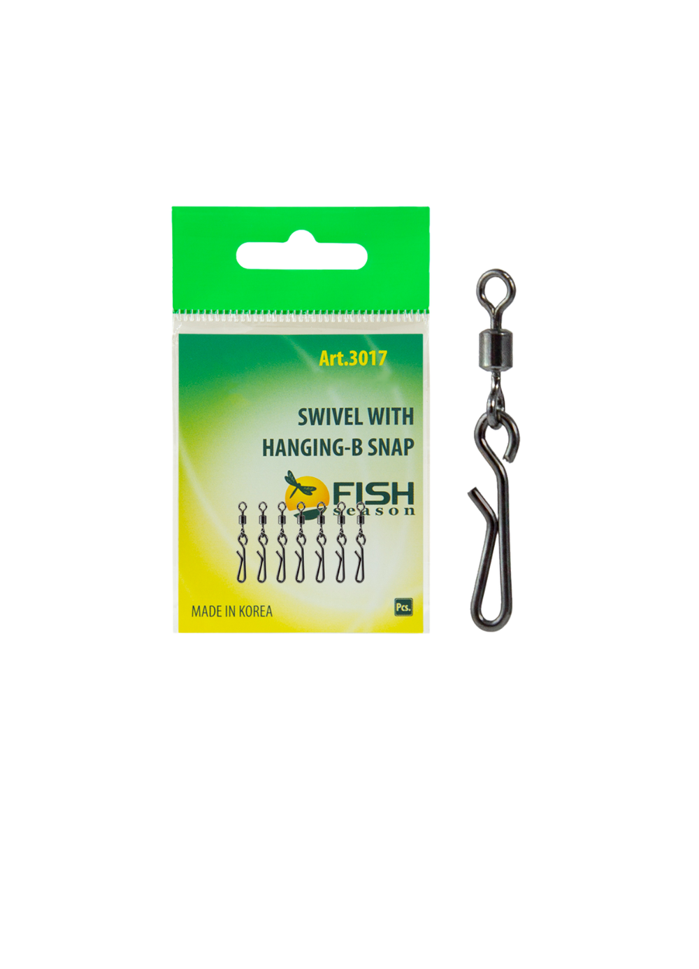 Вертлюжок рыболовный Fish Crystal SWIVEL WITH SNAP с быстросъёмной застежкой Hanging-B 3017 №4 (5 упаковок)