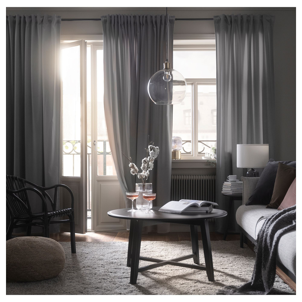 Комплект штор IKEA SANDSVINGEL (САНДВЕДЕЛ), Серый, 135x250 см, 2 шт