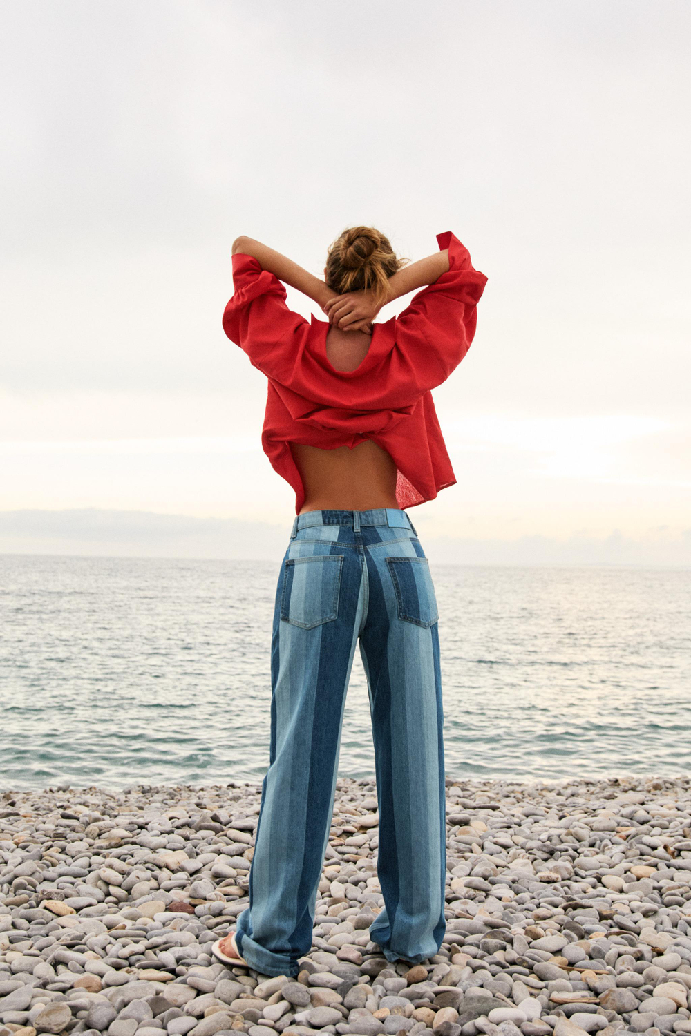 ДЖИНСЫ Z1975 STRAIGHT СО СРЕДНЕЙ ПОСАДКОЙ И ПОЛОСКАМИ — ZARA