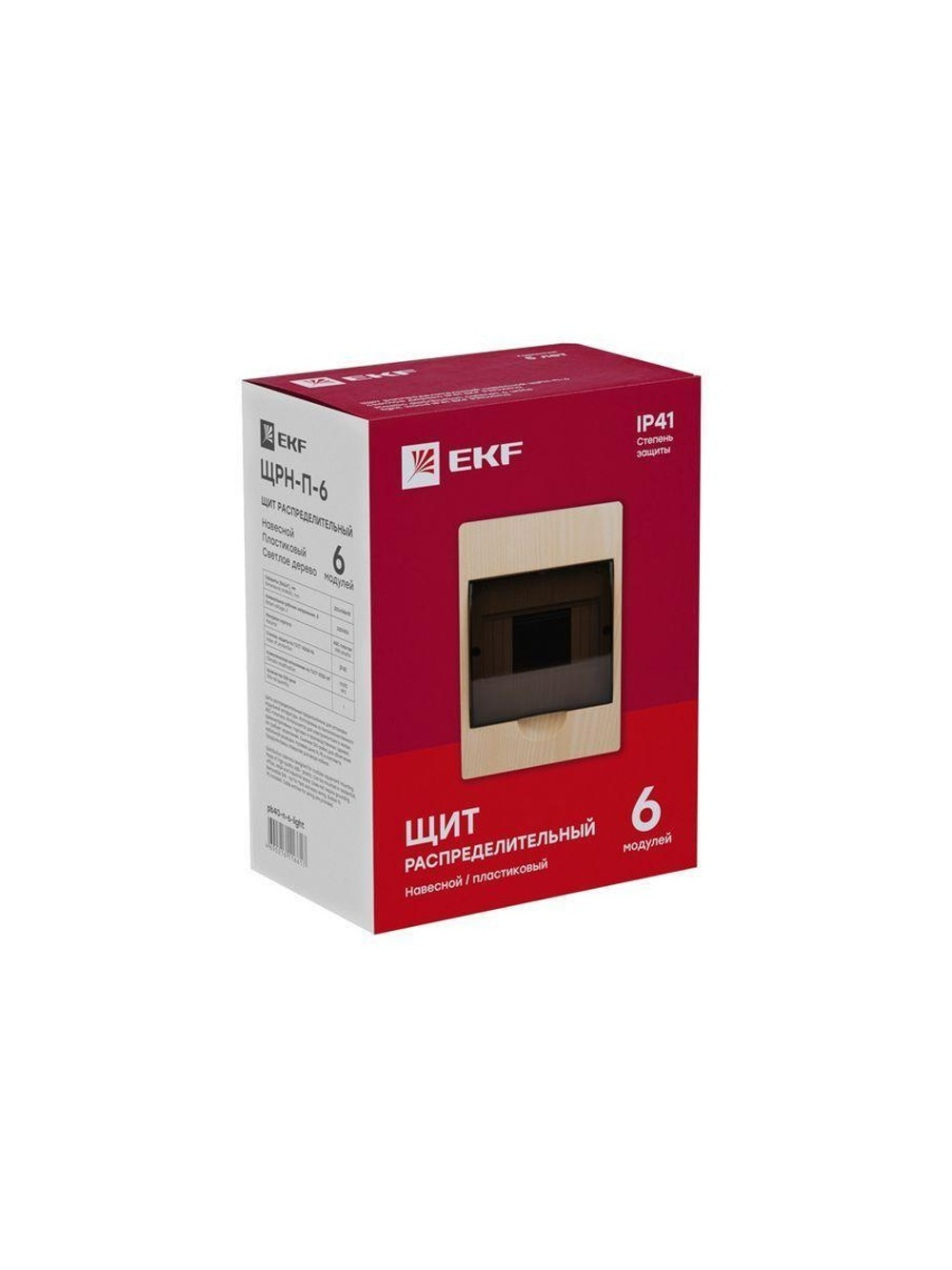 Щит ЩРН-П-6 IP41 светлое дерево PROxima EKF pb40-n-6-light