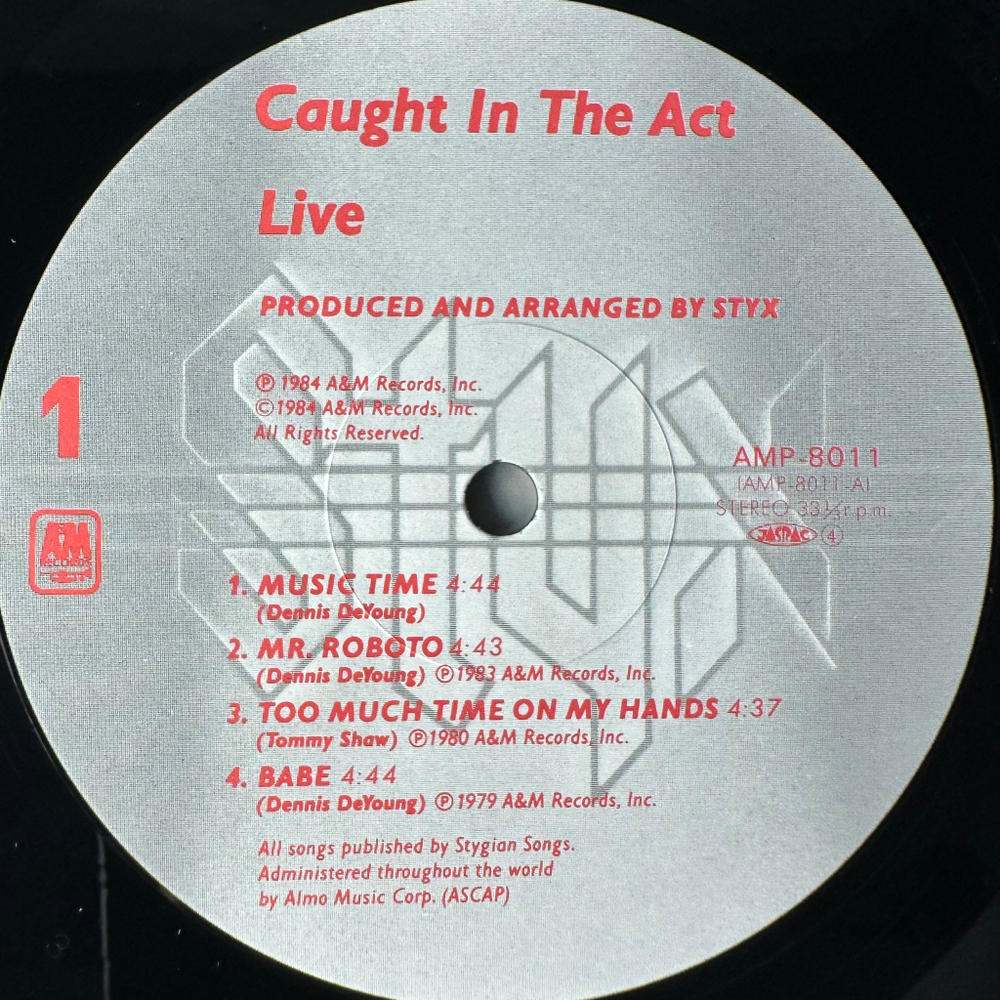 Styx ‎– Caught In The Act Live (Япония 1984г.)