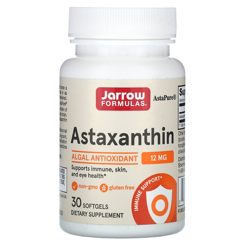 Jarrow Formulas, астаксантин, 12 мг, 30 капсул