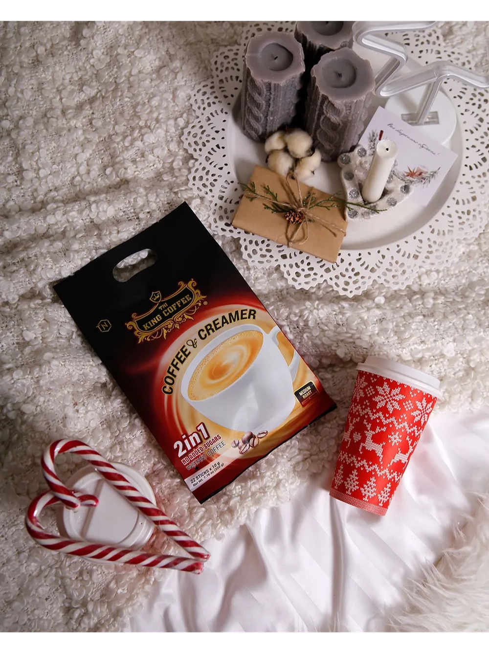 Кофе растворимый 2 в 1 King Cоffee and Creamer, 3 уп. по 22 пак