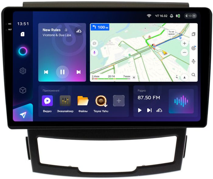 Магнитола для SsangYong Actyon 2 2011-2013 - Teyes CC3-2K QLed Android 10, Быстрая, SIM-слот, CarPlay