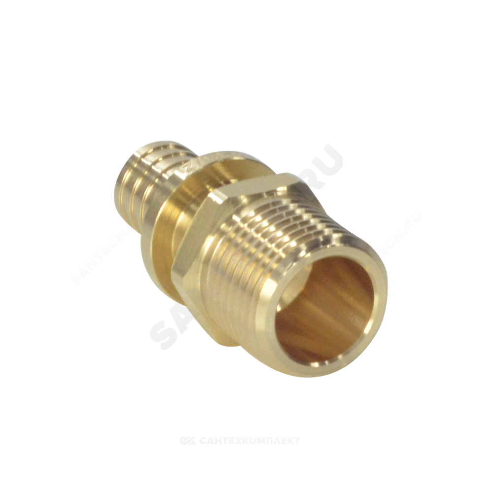 Муфта для PE-X труб аксиальная латунь Дн 20х1/2" НР РОС