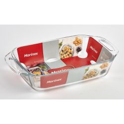 Форма для запекания Marinex 6535 стеклянная прямоугольная глубокая с ручками 2,7 л 34,8 х 19,8 х 7 см | Marinex