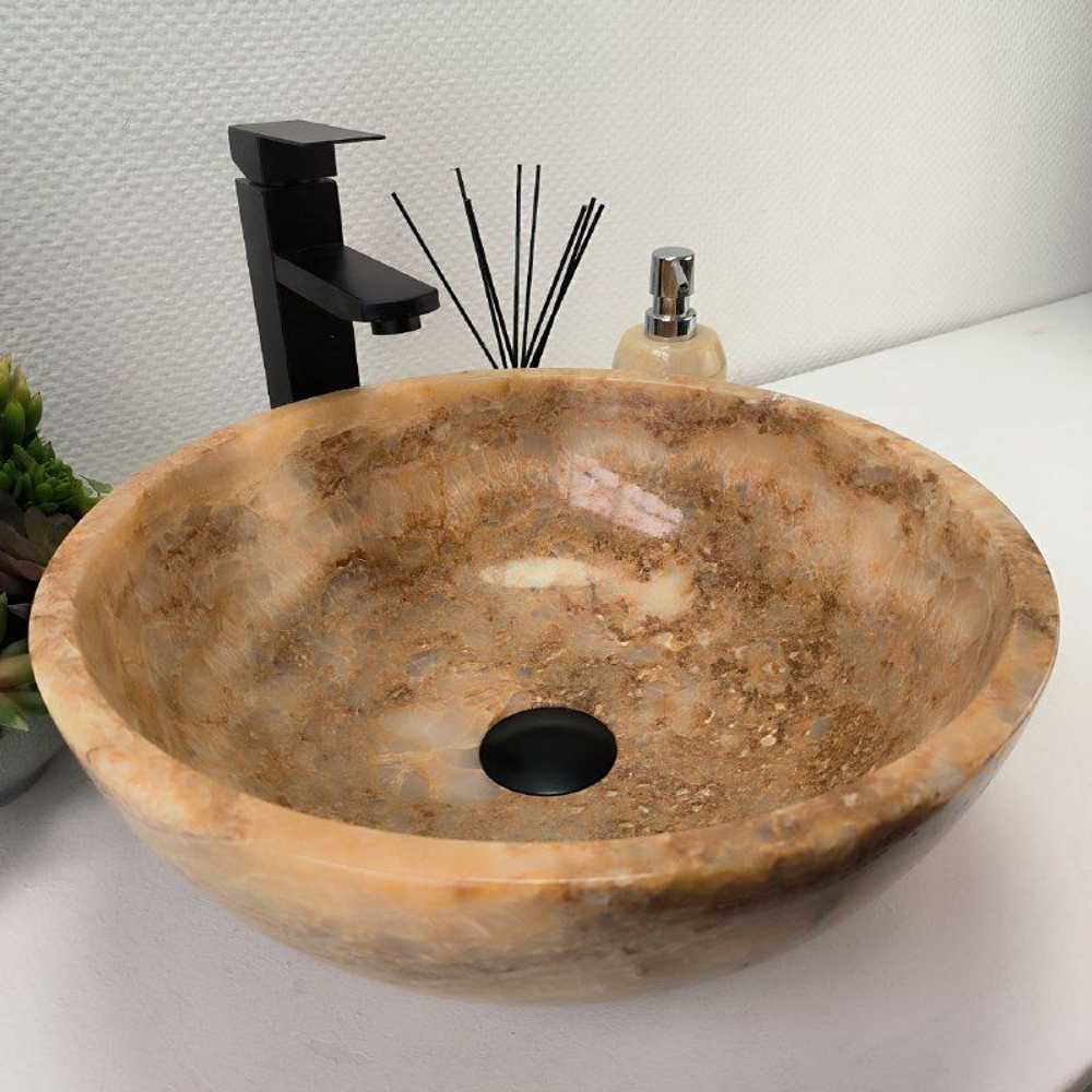 Раковина из оникса Bowl Yellow BO-62892 40x40x15 из натурального камня