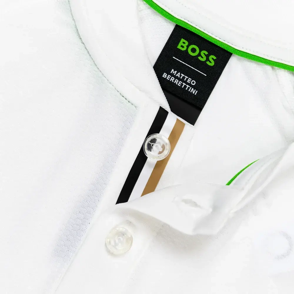 Мужское теннисное поло BOSS x Matteo Berrettini Pariq MB Polo - белый