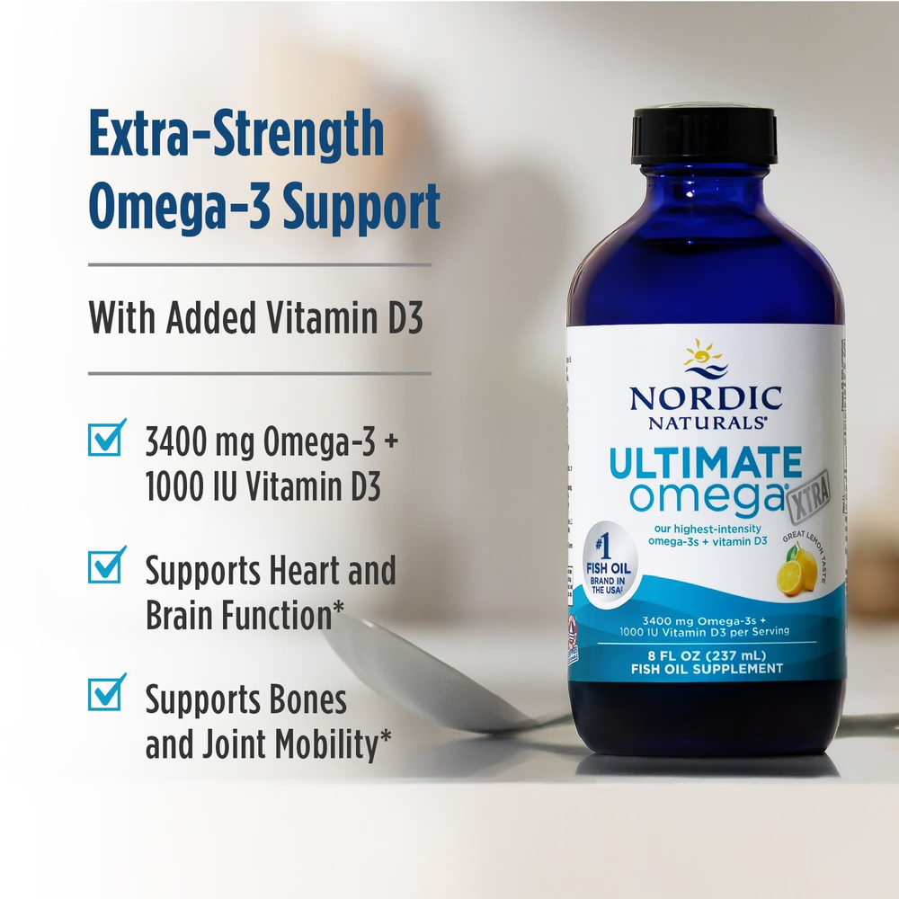 Nordic Naturals, Ultimate Omega Xtra, лимон, 8 жидких унций (237 мл)