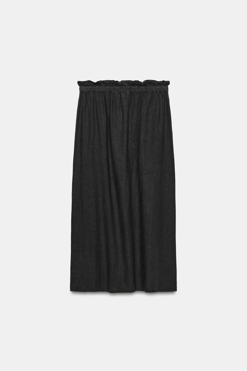 ZARA ДЛИННАЯ ЮБКА ИЗ ЛЬНА — ZW COLLECTION, АНТРАЦИТОВО-СЕРЫЙ