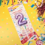 Свеча для торта Цифра Шарик «2» 6*4 см