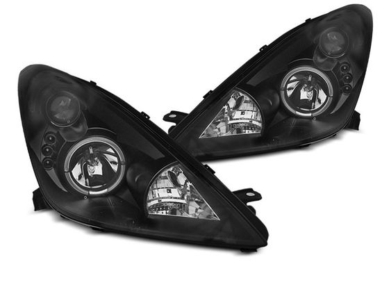 Передние фары Angel Eyes для Toyota Celica VII (99-05) черная