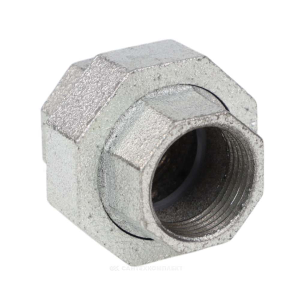Соединитель прямой американка чугун оц Ду 15 (1/2") ВР/ВР Fittex