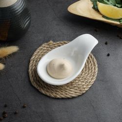 Соусник 25 мл 12*7 см h3 см Mini Mix круглый с ручкой белый фарфор P.L. Proff Cuisine [6]