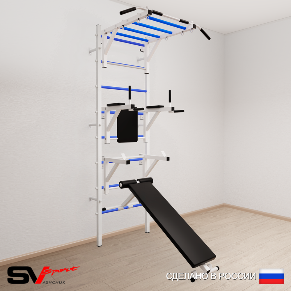 Шведская стенка Sv Sport усиленная 626 (Турник рукоход/Брусья/Стойка/Скамья)