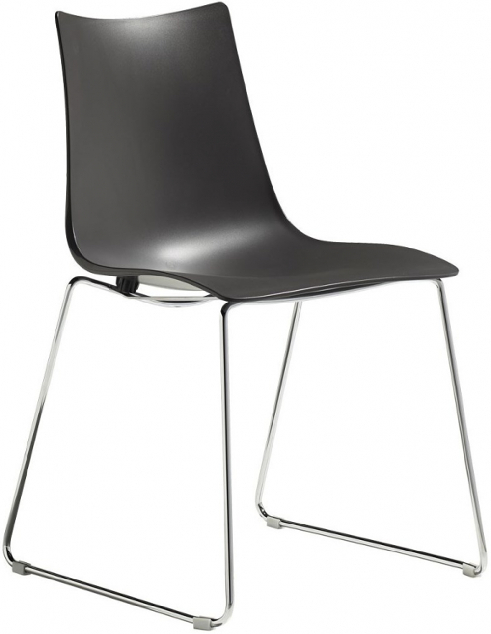 Стул пластиковый на полозьях Scab Design Zebra Technopolymer, хром, антрацит