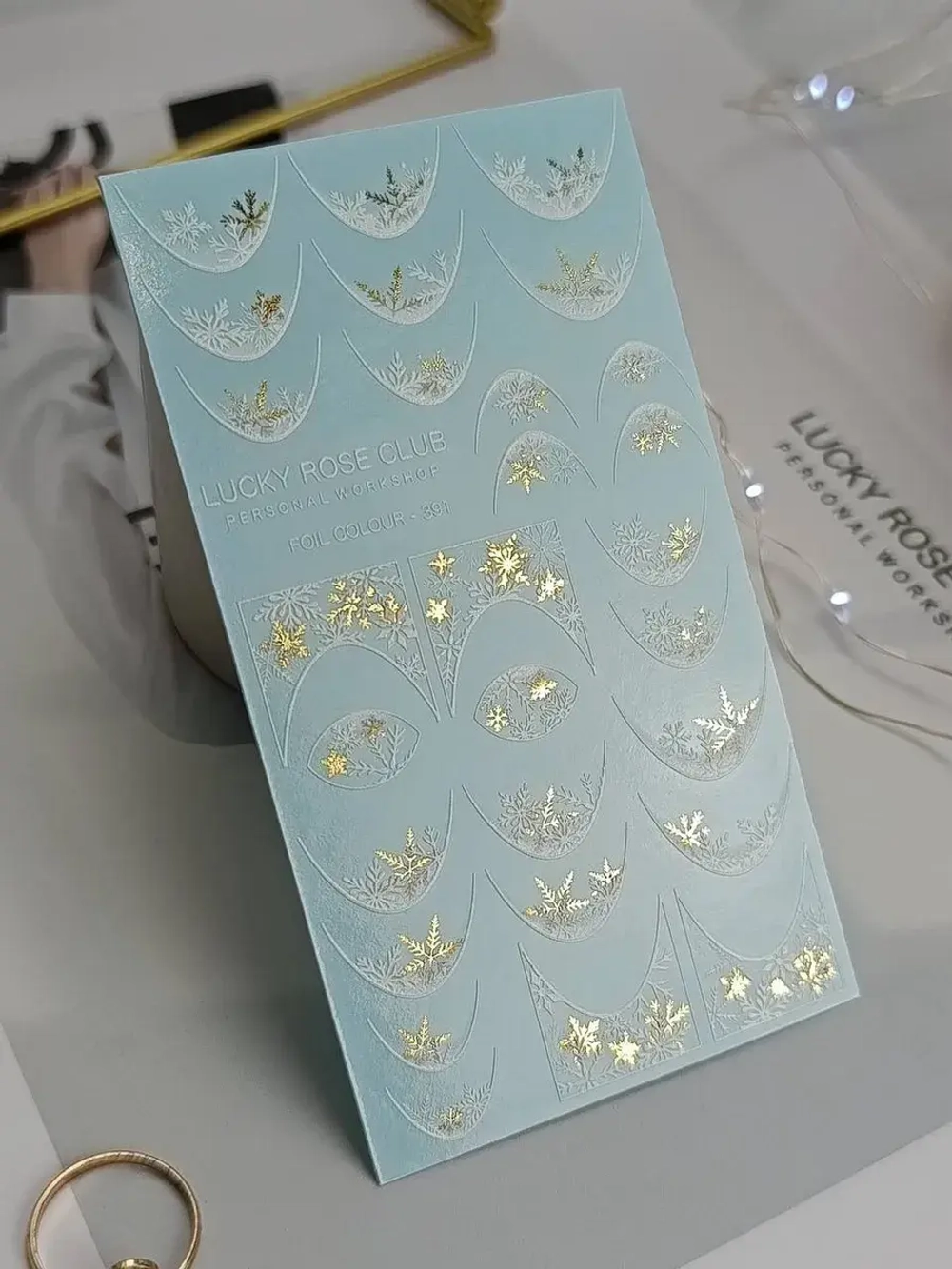 Lucky Rose Слайдеры наклейки для длинных ногтей 391