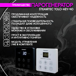 Steamtec TOLO KEY 90 - 9кВт (стандартный модуль управления)/ парогенератор для хамама и турецкой бани