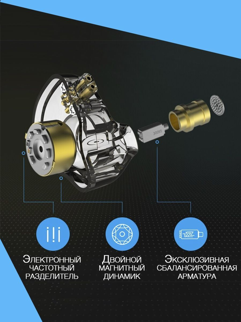 Наушники KZ ZSN PRO with mic gray