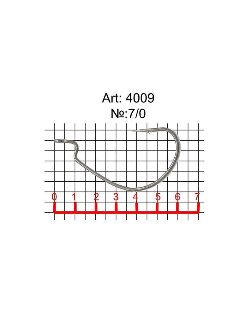 Крючок рыболовный (офсет) MAGNA WORM 4009 №1/0