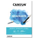 Альбом для акварели Graduate 250 г/м², A3 29.7х42 см, склейка с одной стороны 20 л, мелкозернистая, Canson C400110375