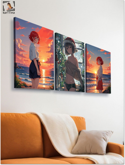 Картина Ночная луна модульная 50x70см 3шт.