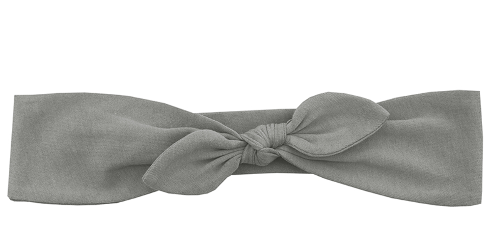 Трикотажная повязка с бантиком серая sharkskin