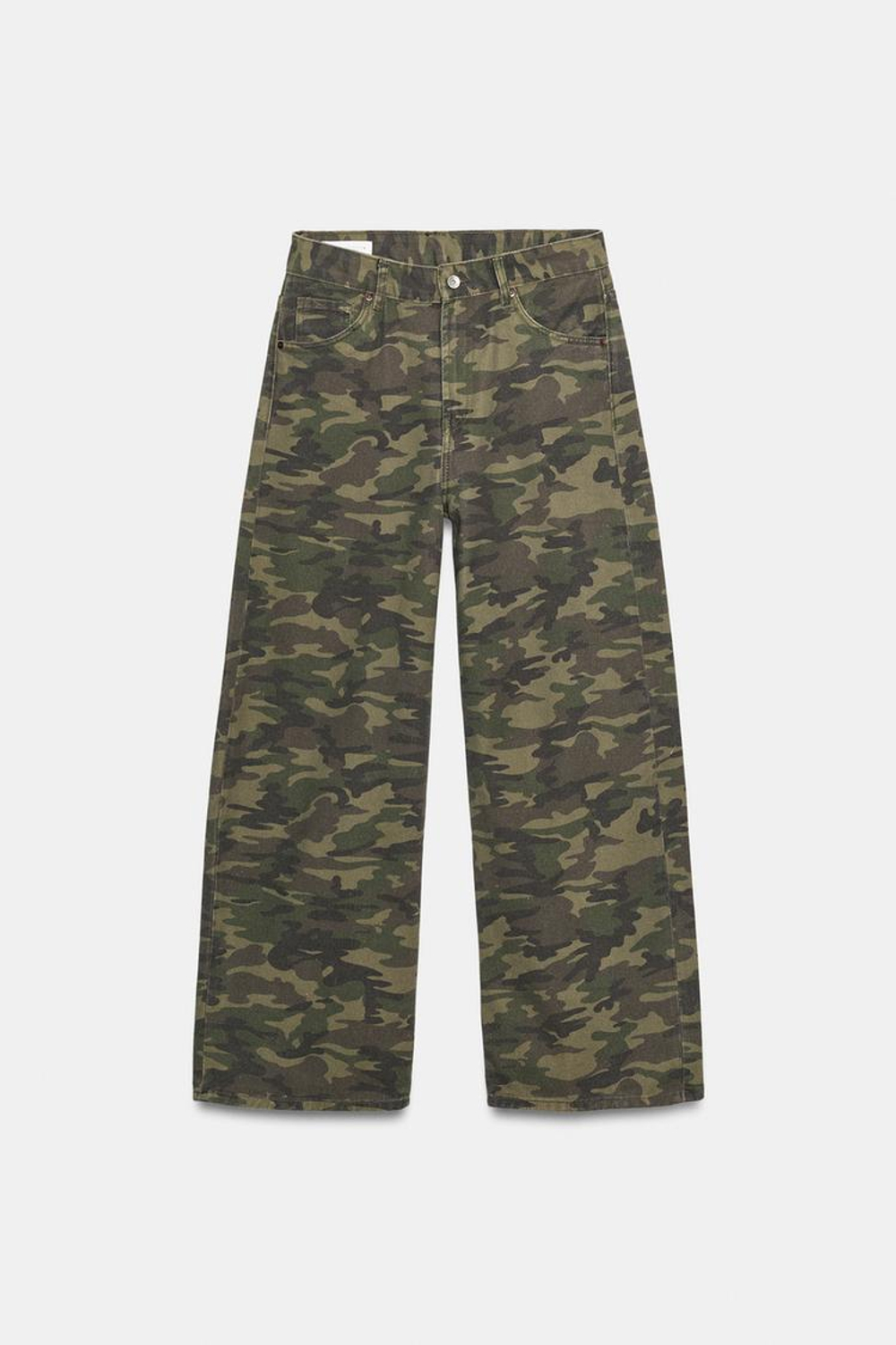 ZARA ДЖИНСЫ TRF BAGGY С ПРИНТОМ, ХАКИ