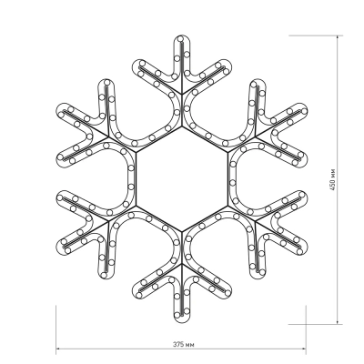 Фигура ARD-SNOWFLAKE-M7-450x375-108LED Warm (230V, 6.5W) (Ardecoled, IP65)