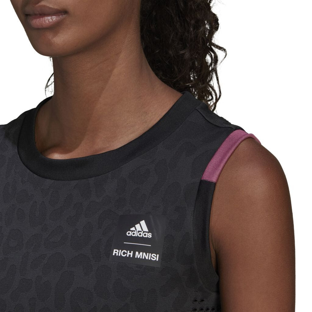 Женский топ теннисный Adidas Tennis Rich Mnisi Primeknit Tank Top - черный