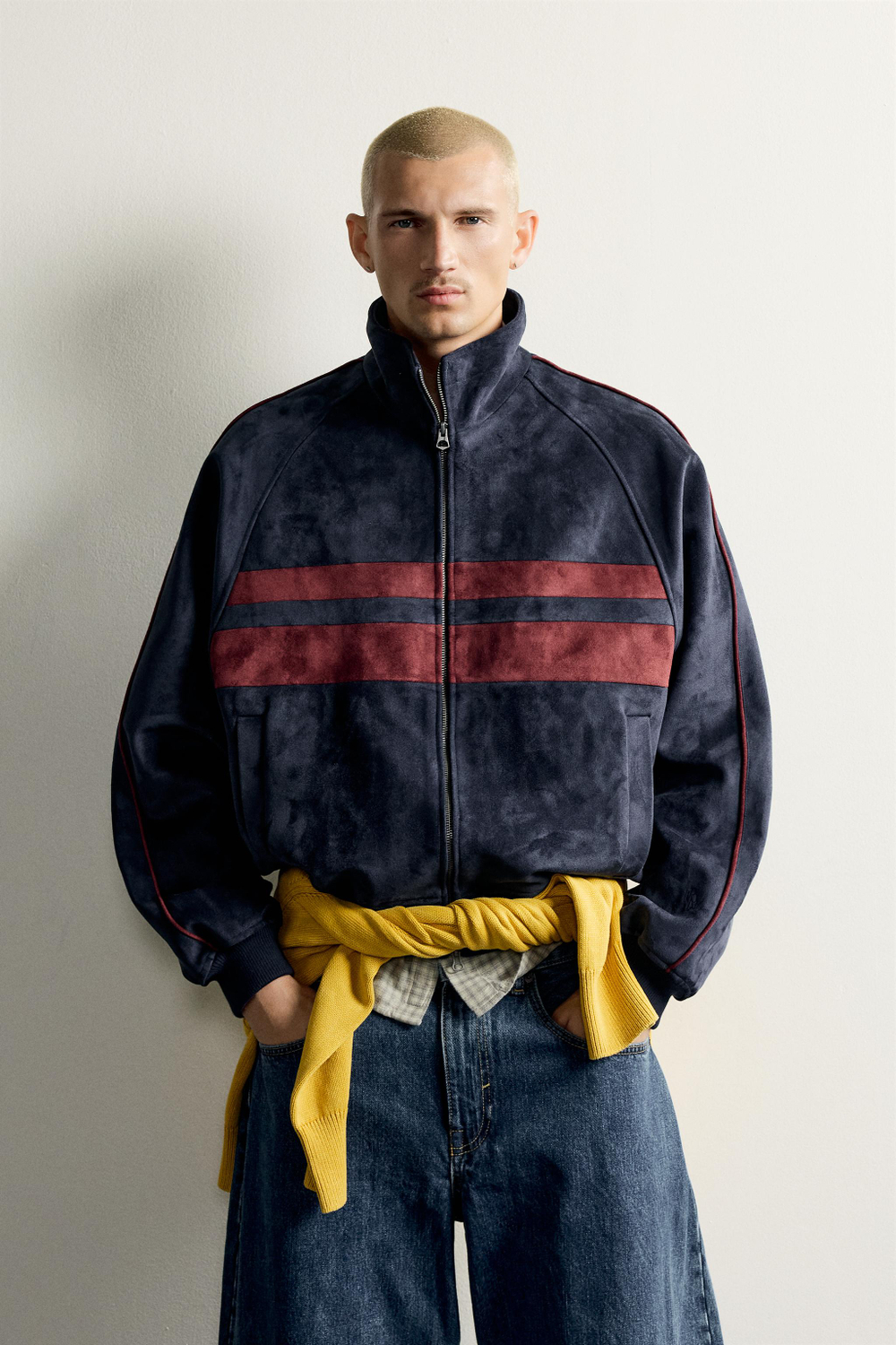 КУРТКА ИЗ ИСКУССТВЕННОЙ ЗАМШИ COLOR BLOCK — ZARA