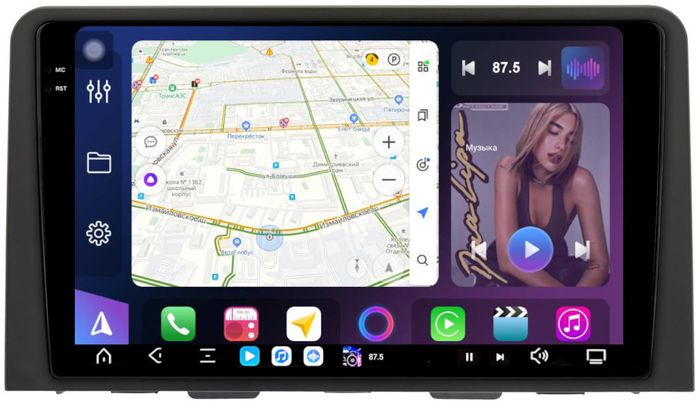 Магнитола для Hyundai Staria 2021+ (монохром) - FarCar S500-TS20 монитор 10.36" 2K QLED на Android 14, Быстрейшая, CarPlay, 4G SIM-слот