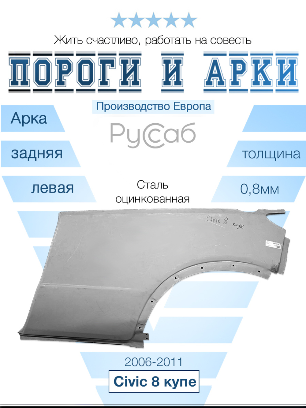Арка левая Honda Civic 8 2006-2011 купе (Polcar) хэтчбек