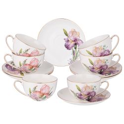 ЧАЙНЫЙ НАБОР LEFARD "IRISES" НА 6 ПЕР. 12 ПР. 280 МЛ, РАЗНОЦВЕТНЫЙ (КОР=4НАБ.)