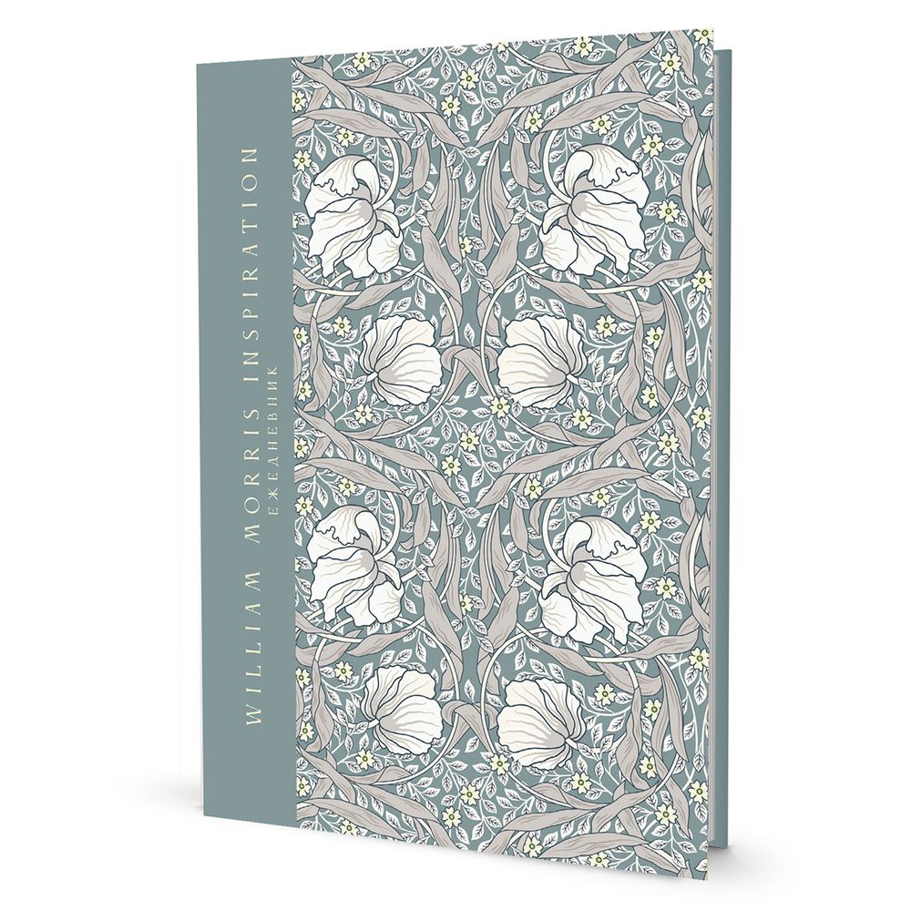 Ежедневник William Morris Inspiration (мятная с белыми цветами), 14х21 см, твердый переплет, 128 стр, Контэнт Ежедневник William Morris Inspiration (мятная с белыми цветами), 14х21 см, твердый переплет, 128 стр, Контэнт