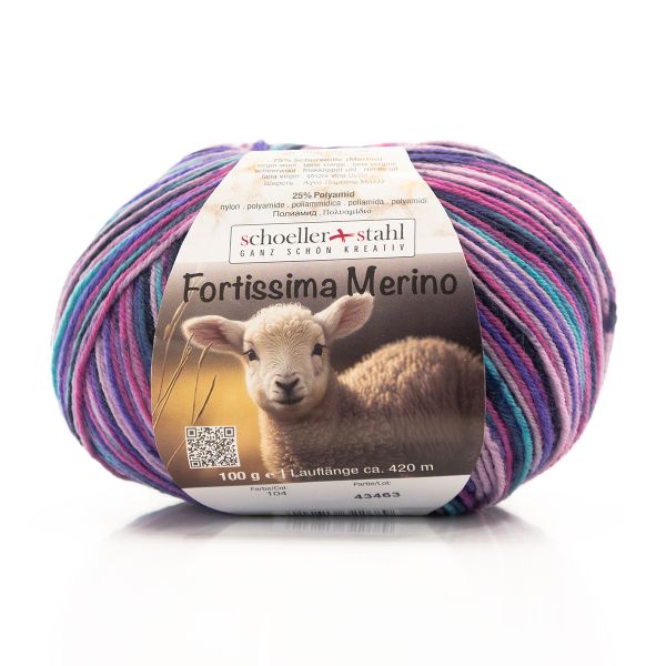 Пряжа Austermann (Аустерманн) Fortissima Merino 4-fach / уп.5 мот. по 100 г, 420 м, 93042-0104