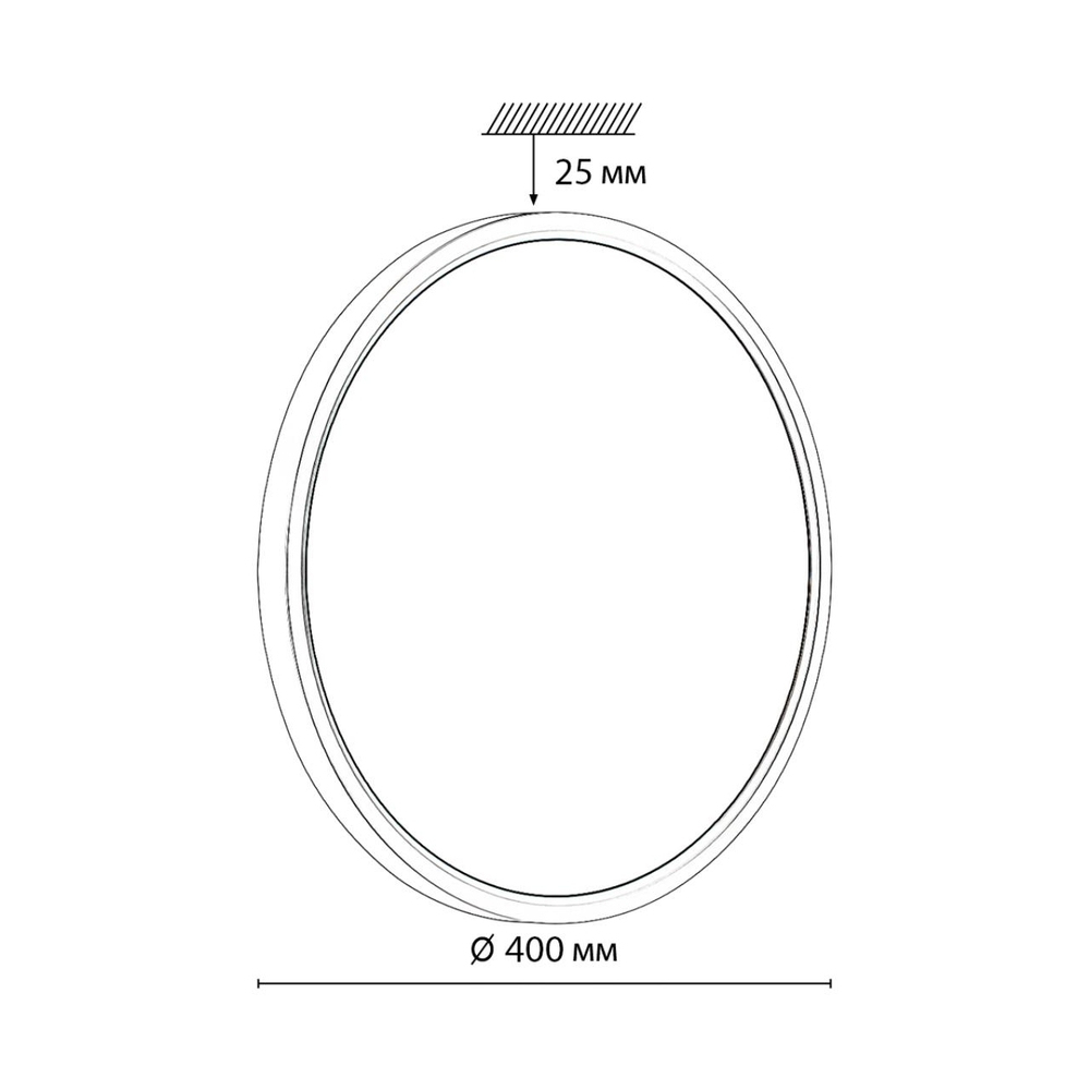 7662/32L MITRA LED SN 555 Светильник пластик/белый/черный LED 32Вт 3000/4000K D400 IP40 OMEGA BLACK