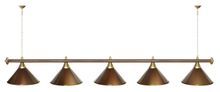 Лампа STARTBILLIARDS 5 пл. (плафоны золотые,штанга хром,фурнитура золото)