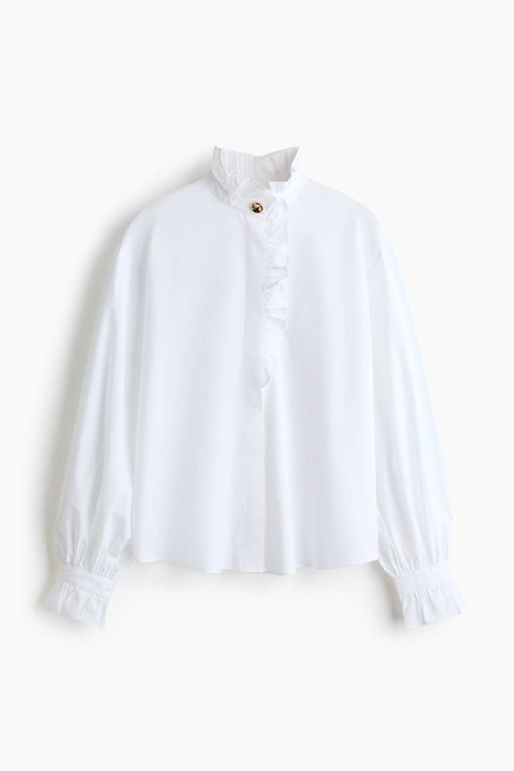Хлопковая блузка с оборками — Белый - H&M