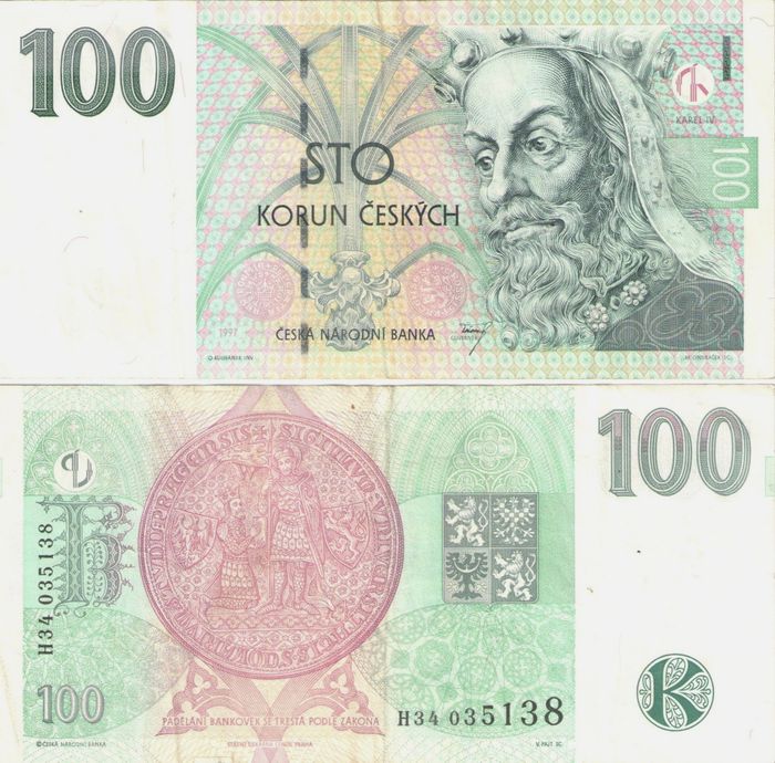 100 крон 1997 Чехия 100 крон 1997 Чехия