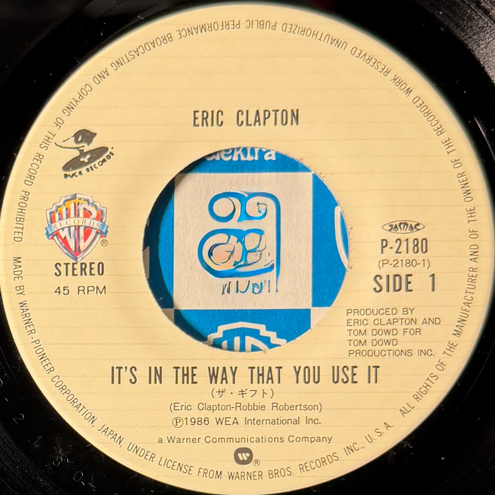 Eric Clapton - It's In The Way That You Use It (Япония 1986г.) 7" Single Т