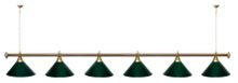 Лампа STARTBILLIARDS 6 пл. (плафоны хром,штанга золотая,фурнитура золото)
